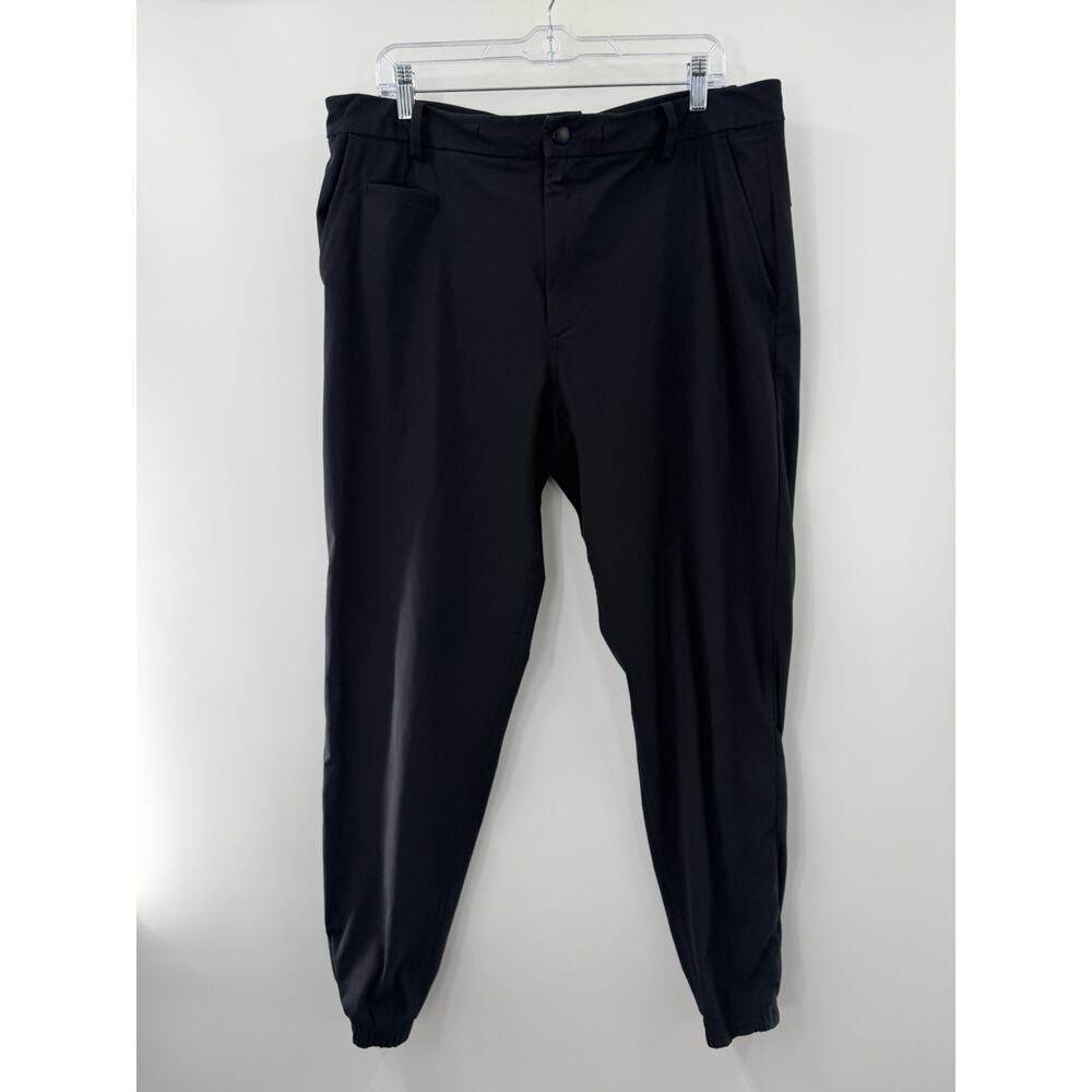 Lululemon Men’s Black Drawstring Zippered Joggers Black Size 38 30” Inseam